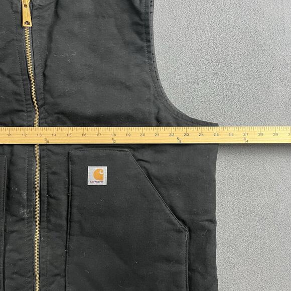 Carhartt Vest Mens XL Black Quilt Lined Grunge Full Zip Outdoor Workwear - Picture 9 of 10